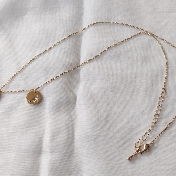 NWT 18k Gold Dipped Double Medallion Charm CAT MOM Necklace / Cat Jewelry - Picture 7 of 7